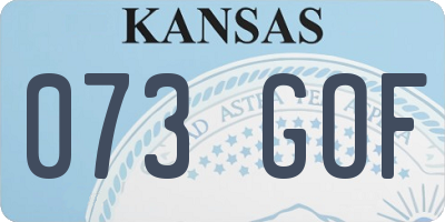 KS license plate 073GOF