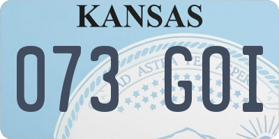 KS license plate 073GOI