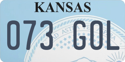 KS license plate 073GOL