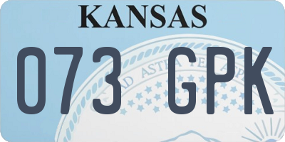 KS license plate 073GPK