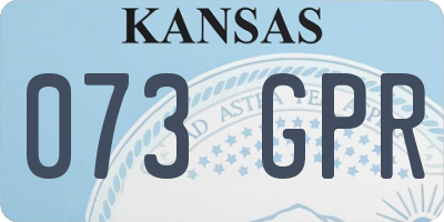 KS license plate 073GPR