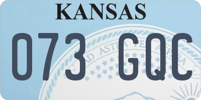 KS license plate 073GQC