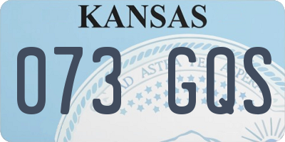 KS license plate 073GQS