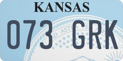 KS license plate 073GRK