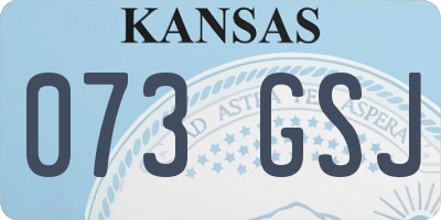 KS license plate 073GSJ