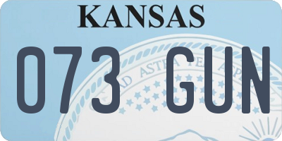 KS license plate 073GUN
