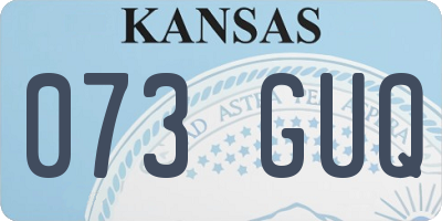 KS license plate 073GUQ