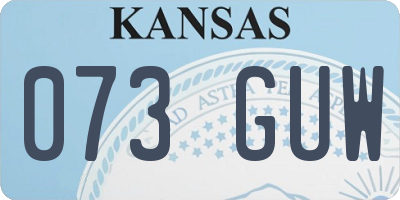 KS license plate 073GUW