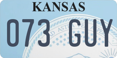 KS license plate 073GUY