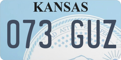 KS license plate 073GUZ