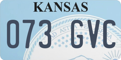 KS license plate 073GVC