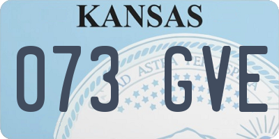 KS license plate 073GVE