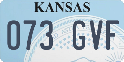 KS license plate 073GVF