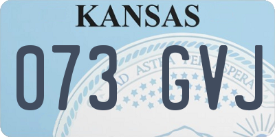 KS license plate 073GVJ