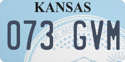 KS license plate 073GVM