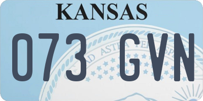 KS license plate 073GVN