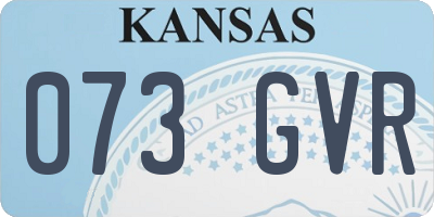 KS license plate 073GVR