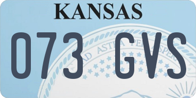 KS license plate 073GVS
