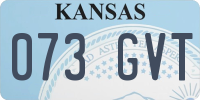 KS license plate 073GVT