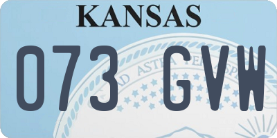 KS license plate 073GVW