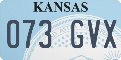 KS license plate 073GVX