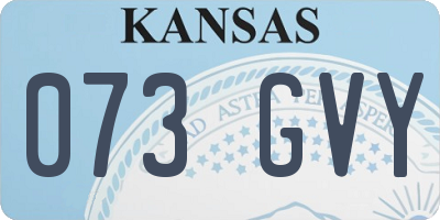 KS license plate 073GVY