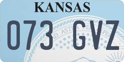 KS license plate 073GVZ