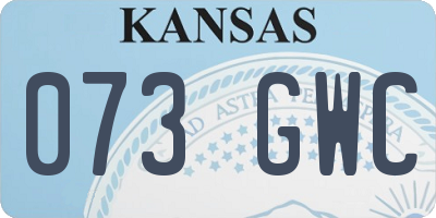 KS license plate 073GWC