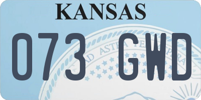 KS license plate 073GWD