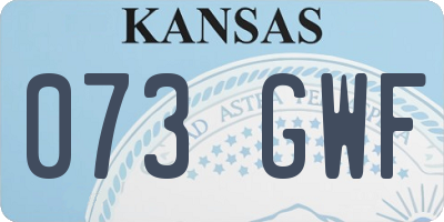 KS license plate 073GWF