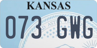 KS license plate 073GWG