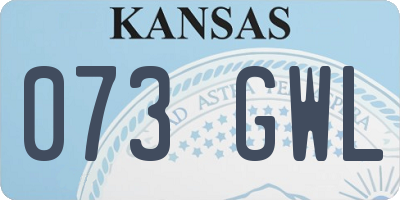 KS license plate 073GWL