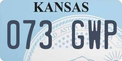 KS license plate 073GWP