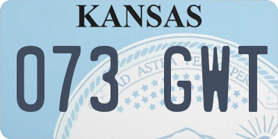 KS license plate 073GWT