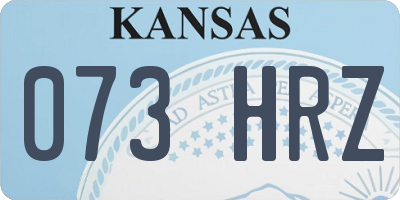 KS license plate 073HRZ