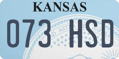 KS license plate 073HSD