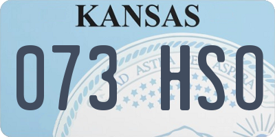 KS license plate 073HSO