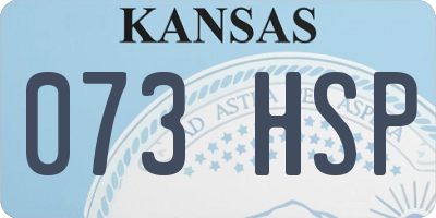 KS license plate 073HSP