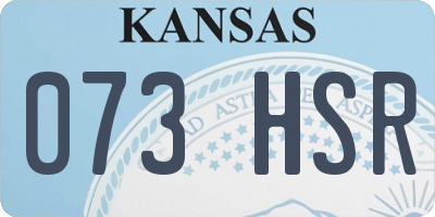 KS license plate 073HSR