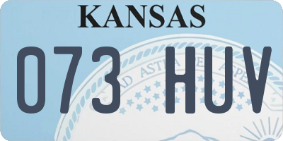 KS license plate 073HUV