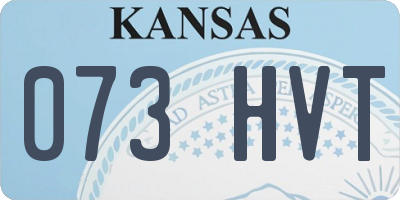 KS license plate 073HVT