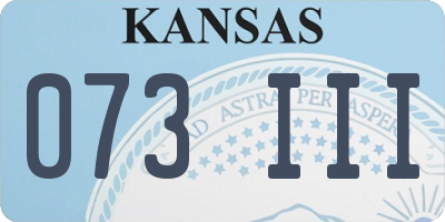KS license plate 073III