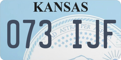 KS license plate 073IJF
