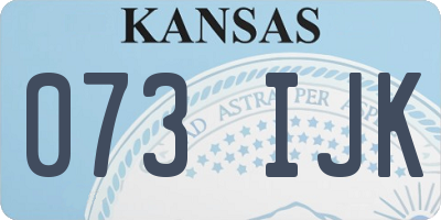 KS license plate 073IJK