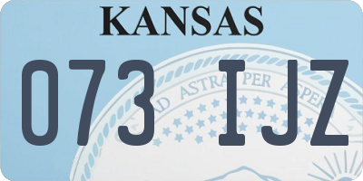 KS license plate 073IJZ