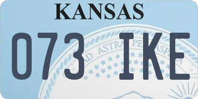 KS license plate 073IKE