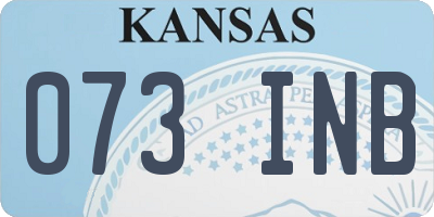 KS license plate 073INB