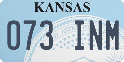 KS license plate 073INM