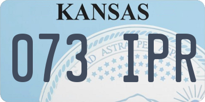 KS license plate 073IPR