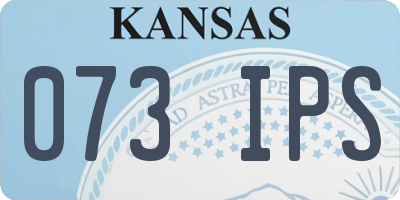 KS license plate 073IPS